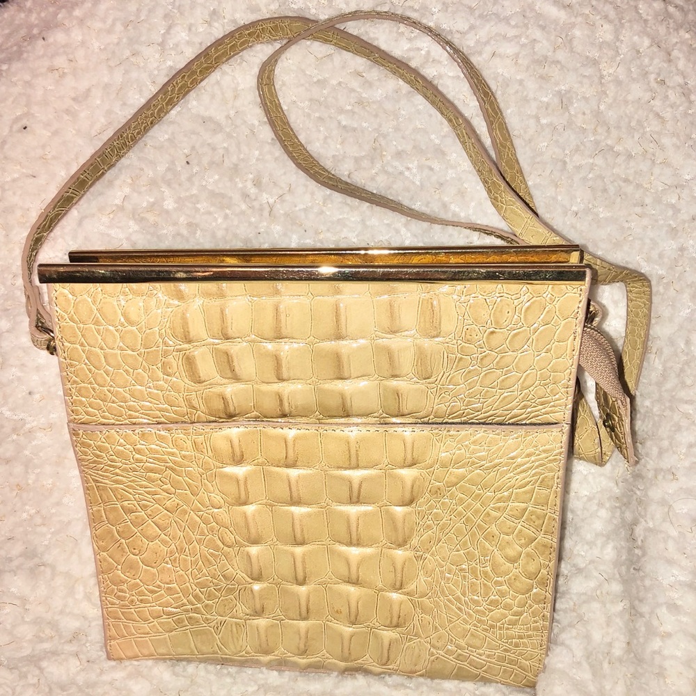 Vintage Vivace Gold alligator skin leather bag